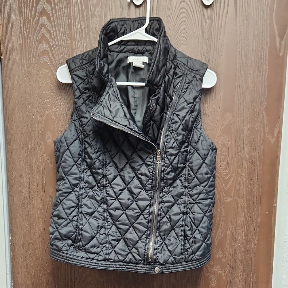 Liz Claiborne Black Quilted Vest